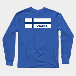 Vaasa City in Finnish Flag Long Sleeve T-Shirt